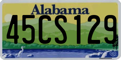 AL license plate 45CS129