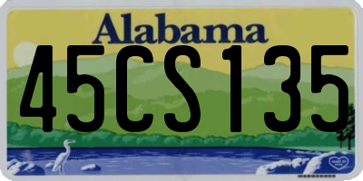 AL license plate 45CS135