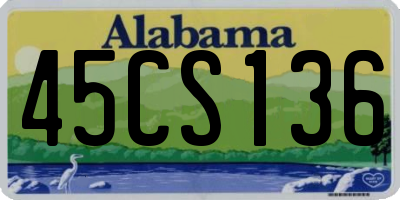 AL license plate 45CS136