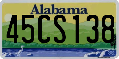 AL license plate 45CS138