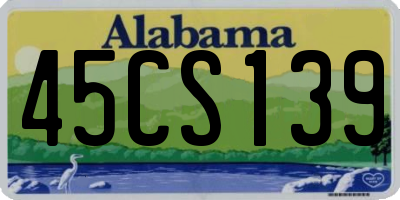 AL license plate 45CS139