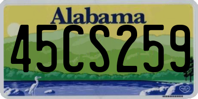 AL license plate 45CS259
