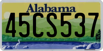 AL license plate 45CS537