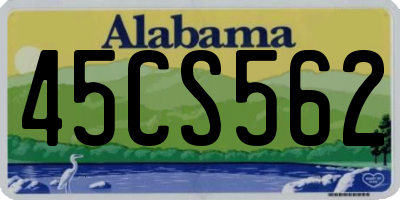 AL license plate 45CS562