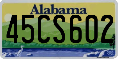 AL license plate 45CS602
