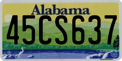 AL license plate 45CS637