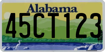 AL license plate 45CT123
