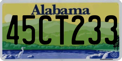 AL license plate 45CT233