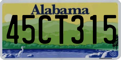 AL license plate 45CT315