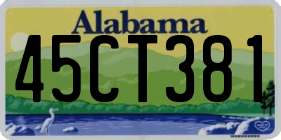 AL license plate 45CT381