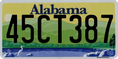 AL license plate 45CT387