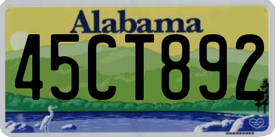 AL license plate 45CT892