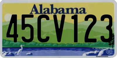 AL license plate 45CV123