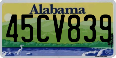 AL license plate 45CV839