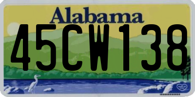 AL license plate 45CW138