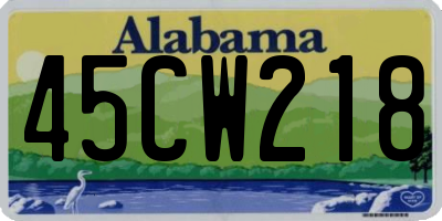 AL license plate 45CW218
