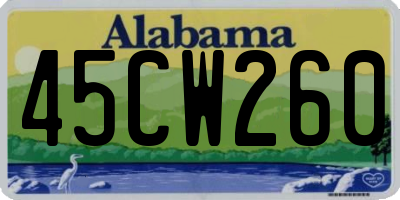 AL license plate 45CW260