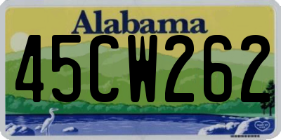 AL license plate 45CW262