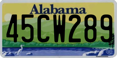 AL license plate 45CW289