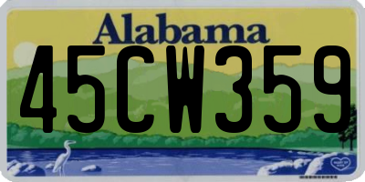 AL license plate 45CW359