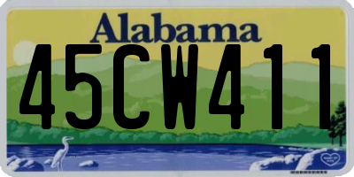 AL license plate 45CW411