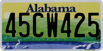 AL license plate 45CW425
