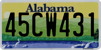 AL license plate 45CW431