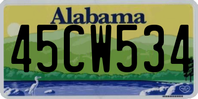 AL license plate 45CW534