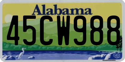 AL license plate 45CW988