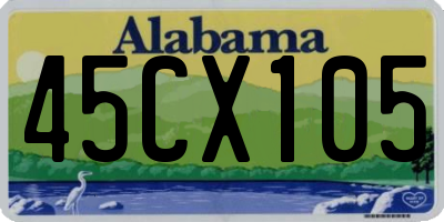 AL license plate 45CX105