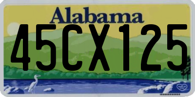AL license plate 45CX125