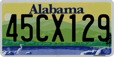 AL license plate 45CX129
