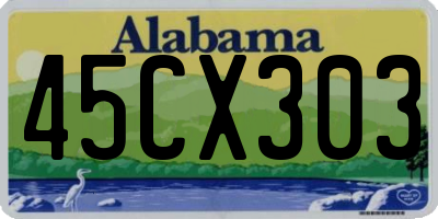 AL license plate 45CX303