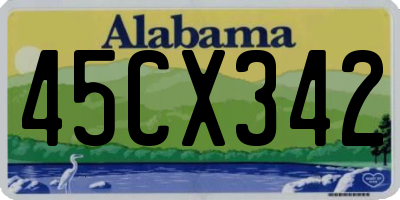 AL license plate 45CX342