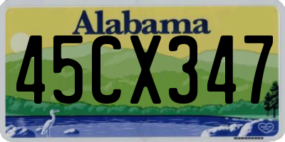 AL license plate 45CX347