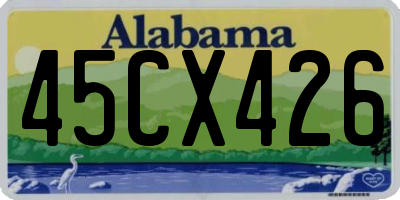 AL license plate 45CX426