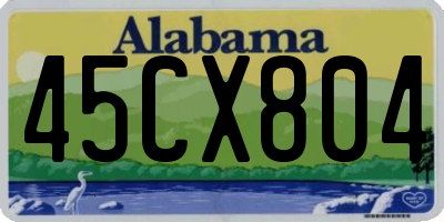 AL license plate 45CX804