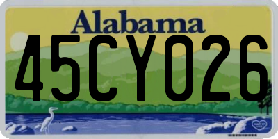 AL license plate 45CY026