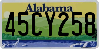 AL license plate 45CY258