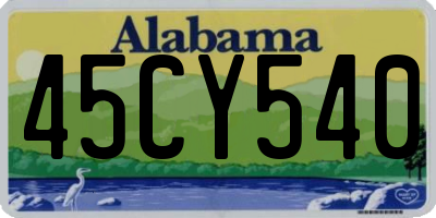 AL license plate 45CY540