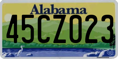 AL license plate 45CZ023