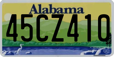 AL license plate 45CZ410