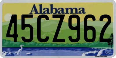 AL license plate 45CZ962