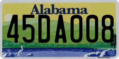 AL license plate 45DA008