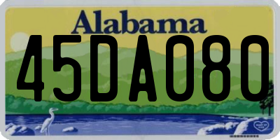AL license plate 45DA080