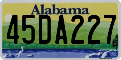 AL license plate 45DA227