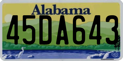 AL license plate 45DA643