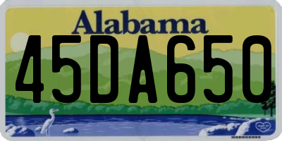 AL license plate 45DA650