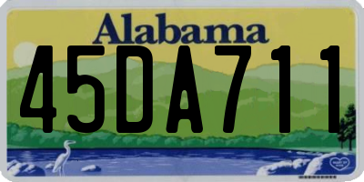 AL license plate 45DA711
