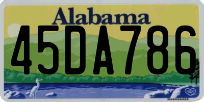 AL license plate 45DA786